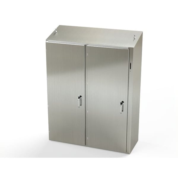 3 Point Latch with Coinproof/Padlock Handle Electrical Enclosures, 60 in H, 18 in D, 49 in W